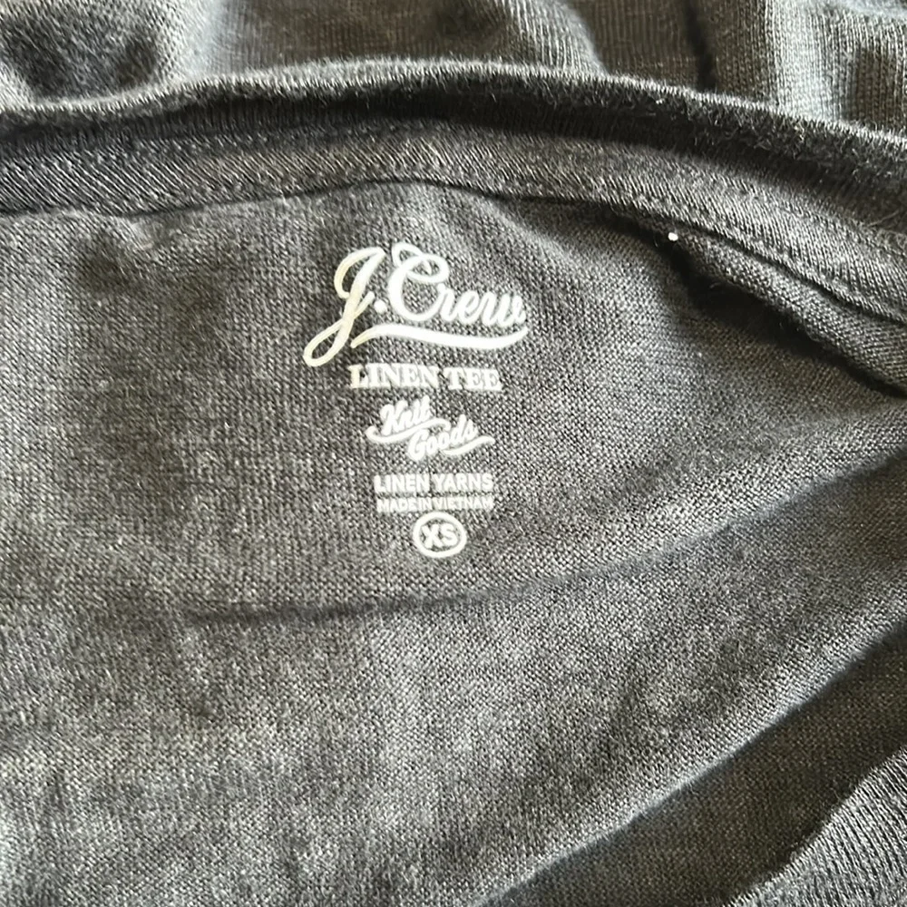 J CREW Relaxed linen crewneck T shirt Black Short Sleeve Basic Sz XS NEW